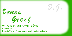 denes greif business card